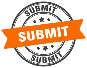 submit stamp. submit label on transparent background. round sign