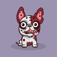 cute dog zombie vector illust...