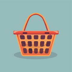 shopping basket flat vector i...