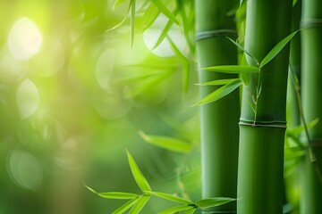 Breathtaking Close-up of Lush Green Bamboo Stalks. Concept Nature Photography, Close-up Shots, Bamboo Forest, Greenery, Detailed Landscapes