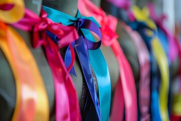 Vibrant Ribbons for Fashion Designers: Mannequin Torsos' Latest Collection. Concept Fashion Trends, Mannequin Display, Vibrant Ribbons, Designer Collection, Latest Fashion