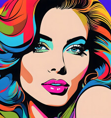 Pop Art illustration, retro woman art