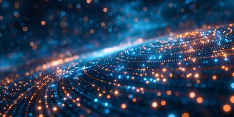 Obraz premium A blue and orange galaxy with many small dots