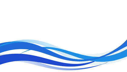 White background with blue wave curves