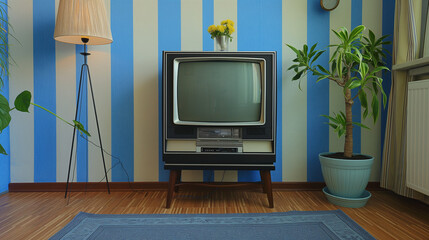 old tv in room