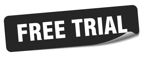 free trial sticker. free trial label