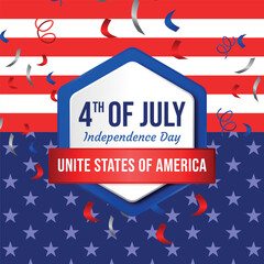 Independence day gradient background with confetti