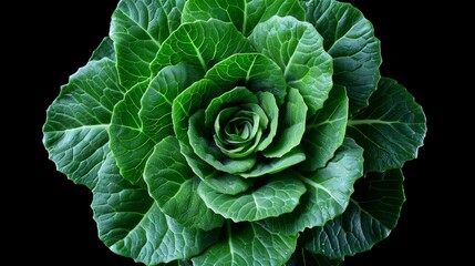 Obraz premium A tight shot of a lush, green plant filled with leaves in its core