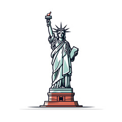 Statue of Liberty. Statue of Liberty hand-drawn comic illustration. Vector doodle style cartoon illustration © B-design