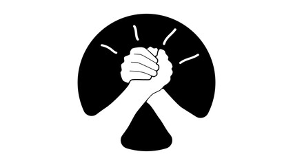 Unity emblem, black isolated silhouette