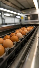Advanced egg sorting machine in a commercial egg production facility ensuring high efficiency