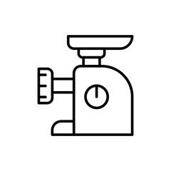 Meat grinder outline icons, minimalist vector illustration ,simple transparent graphic element .Isolated on white background
