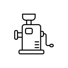 Meat grinder outline icons, minimalist vector illustration ,simple transparent graphic element .Isolated on white background