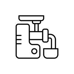 Meat grinder outline icons, minimalist vector illustration ,simple transparent graphic element .Isolated on white background