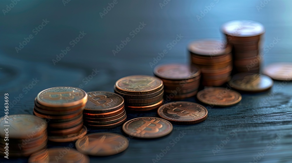 Aufkleber a stack of coins with a b on the bottom