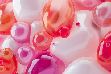 3D colorful abstract bubbles. Realistic rendered background. Modern conceptual wallpaper.