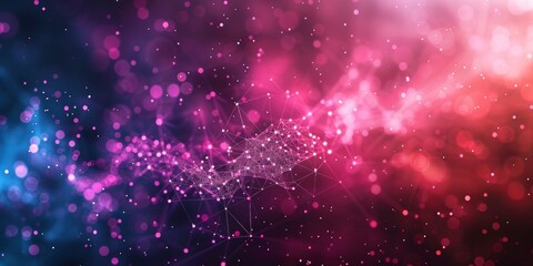 A colorful background with pink and blue swirls and dots