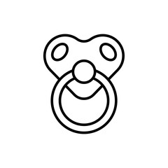 Pacifier outline icons, minimalist vector illustration ,simple transparent graphic element .Isolated on white background