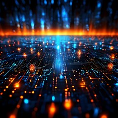 Obraz premium Visualization of encrypted data transmission