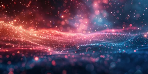 Obraz premium A colorful, blurry image of a wave with red and blue colors