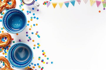 Obraz premium Festive party background with decorations and treats