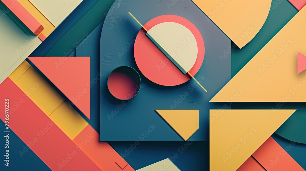 Aufkleber a colorful abstract design with a red circle in the middle