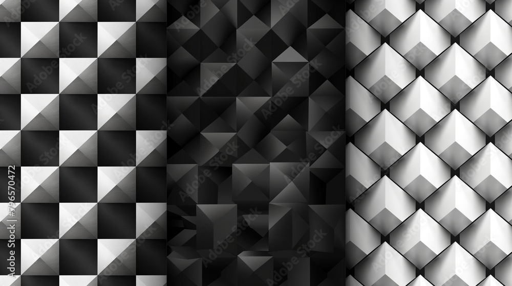 Fototapete Abstract blue background with a seamless pattern of 3D cubes,Colorful Geometric Triangle Mosaic Texture Art