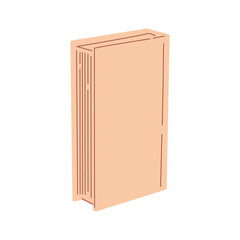 Hand drawn flat pink book. Vector illustration. 