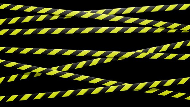 im Wind schaukelnde Absperrb&auml;nder, gelb/schwarz	
