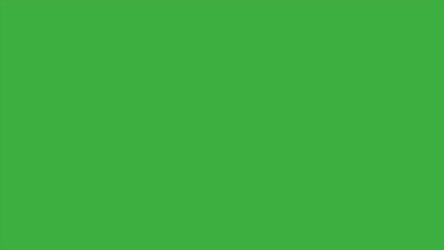 Animation video loop line on green screen background 
