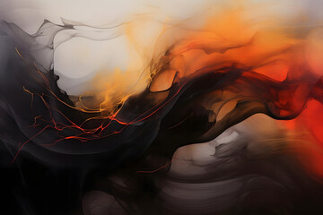 Ethereal Ebony Echoes, abstract landscape art, painting background, wallpaper, generative ai