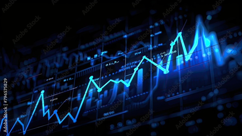 Poster a blue and black graph with many lines and numbers