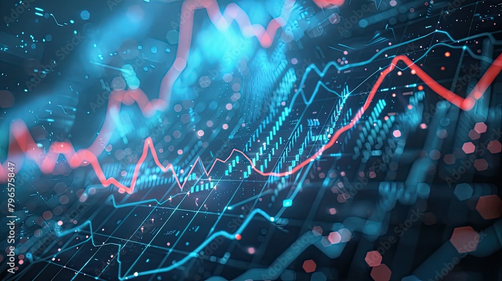 Poster a graph with red and blue lines that are connected