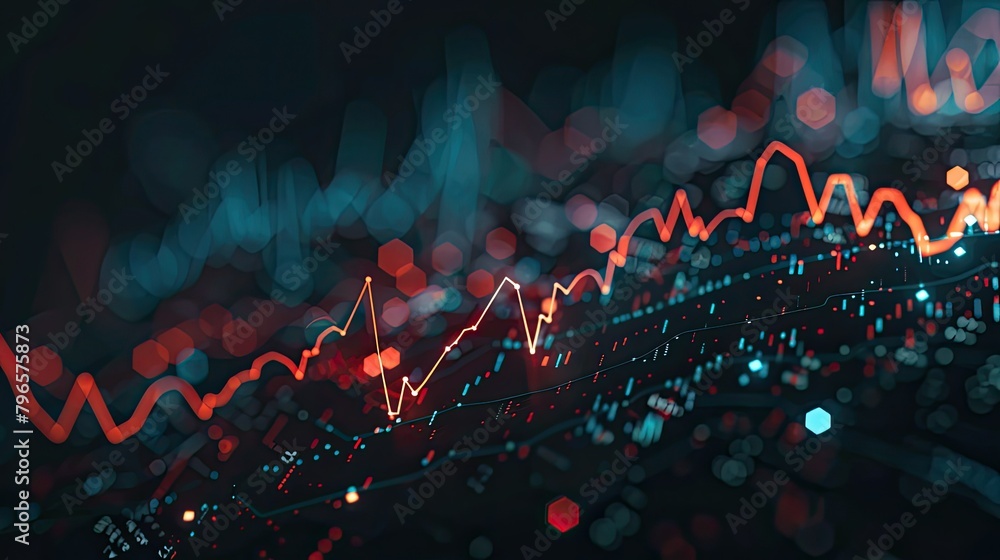 Poster a graph with red and blue lines that are all over the place