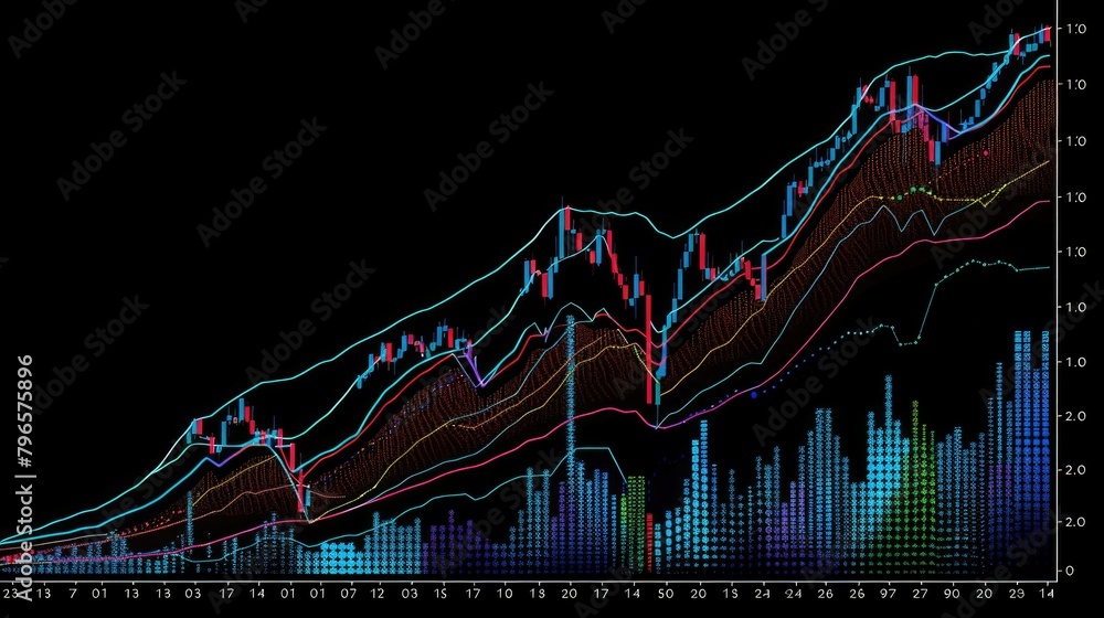Poster a graph with many different colored lines and numbers