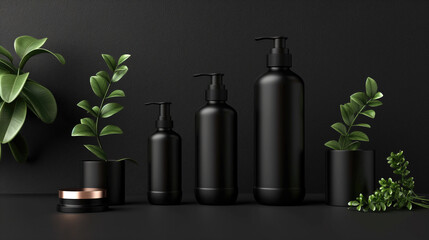 Mockup for cosmetics. Place for logo, text and slogan. Advertising and presentation of products. Design for marketplaces. Beauty and health. Skin care, cleanliness. Balm, gel, liquid soap, shampoo.