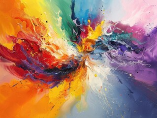 Energetic explosion of colors in abstract art