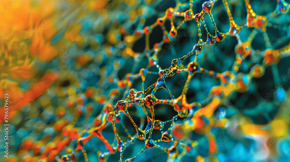 Poster another image shows a crosssectional view of the polymer revealing the complex multidirectional arra