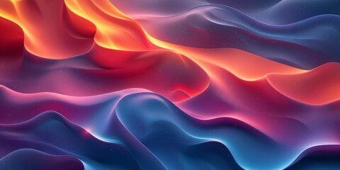 Obraz premium A colorful, abstract painting of a wave with a red and orange hue