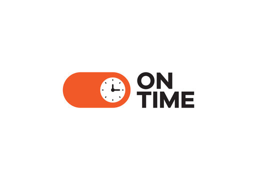 on off button with clock logo vector design