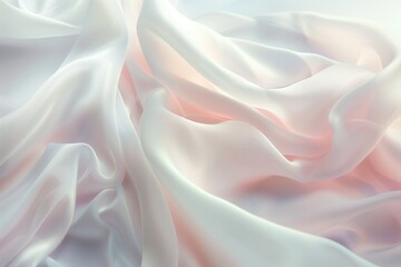 Obraz premium Elegant folds of satin fabric with soft pastel colors creating an abstract background
