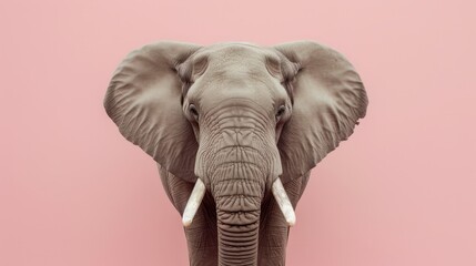 Elephant on a pink background 
