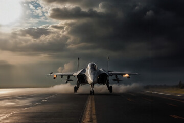 Fototapeta na wymiar Volo Aggressivo- Jet Militare in Decollo