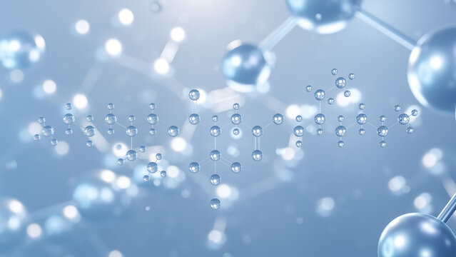 docusate sodium molecular structure 3d, organic sodium salt, structural chemical formula view from a microscope