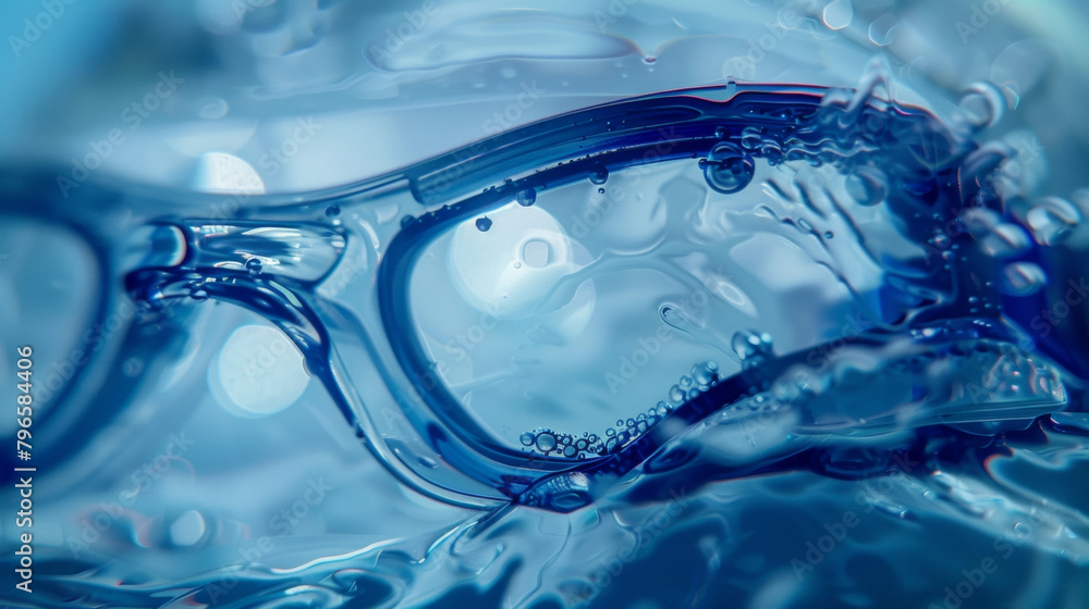 Poster a microscopic look at a hydrophobic layer on a swimmers goggles keeping water from getting in and al