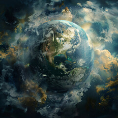 Obraz na płótnie Canvas a planet earth surreal