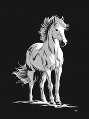 Obraz na płótnie Canvas A mesmerizing ink horse art that masterful vector art