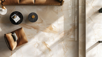 Creamy beige marble with golden veins, evoking a sense of timeless beauty.