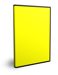 DVD box blank template yellow for presentation layouts and design. 3D rendering.