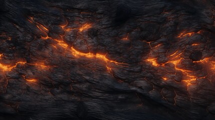 Charred Wood Texture with Glowing Embers.